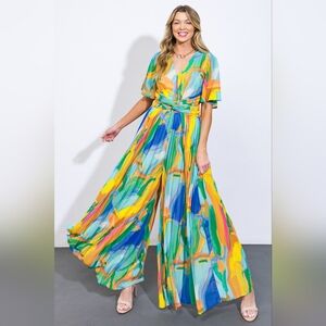 Flying Tomato Abstract Multi-colored Jumpsuit